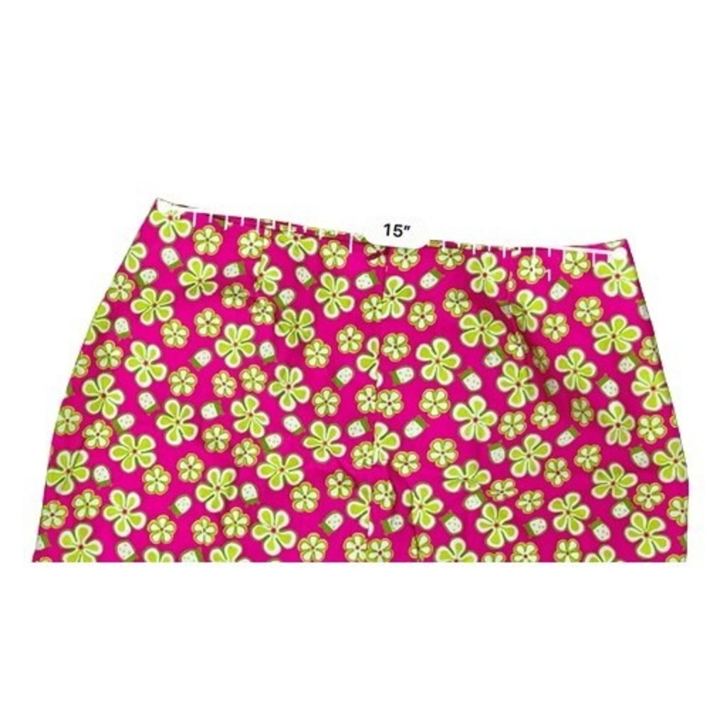 Lilly Pulitzer Vintage Dune Buggy Pink Lime Mini Skirt Skort 8 Barbiecore Bright - Picture 4 of 12